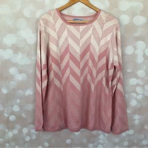 Southern Lady Pink Chevron Knit Sweater NWOT